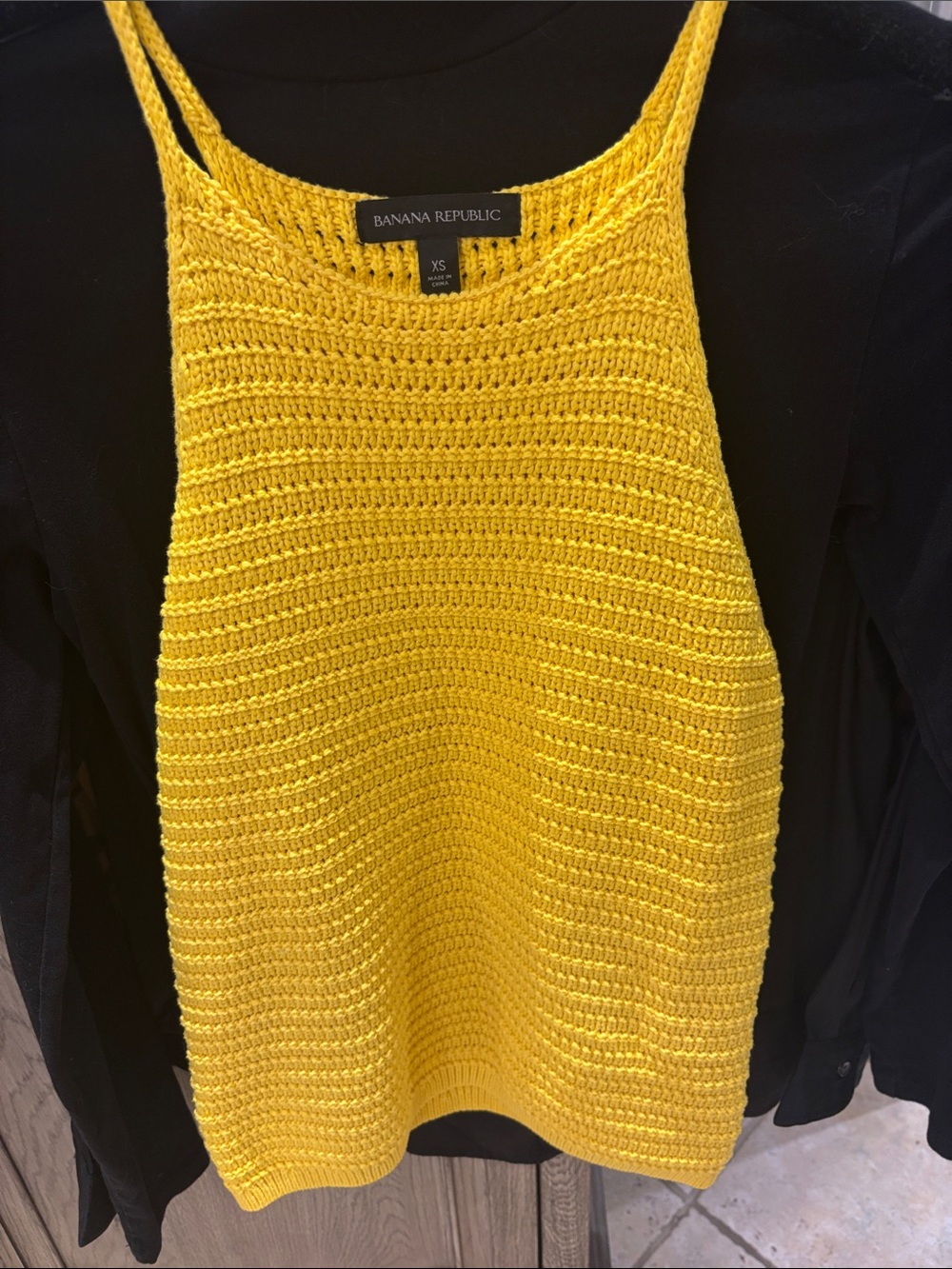 Banana Republic Sunny Yellow Knit crochet Tank